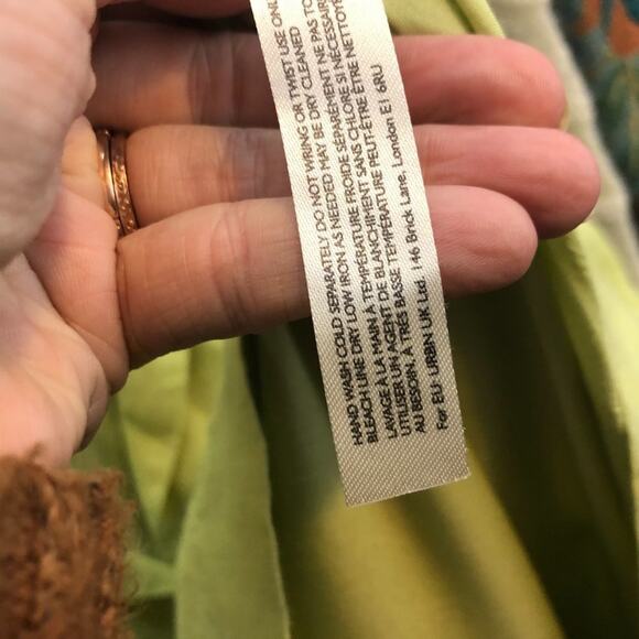 Free People Linen Mini Shirt Dress Button Front Neon Avocado Green New With Tags - Picture 9 of 11